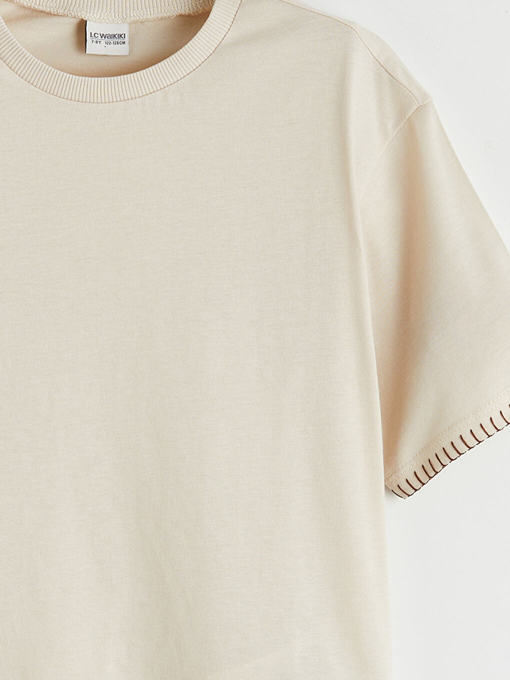 Gri Bisiklet Yaka Kız Çocuk Tişört-2