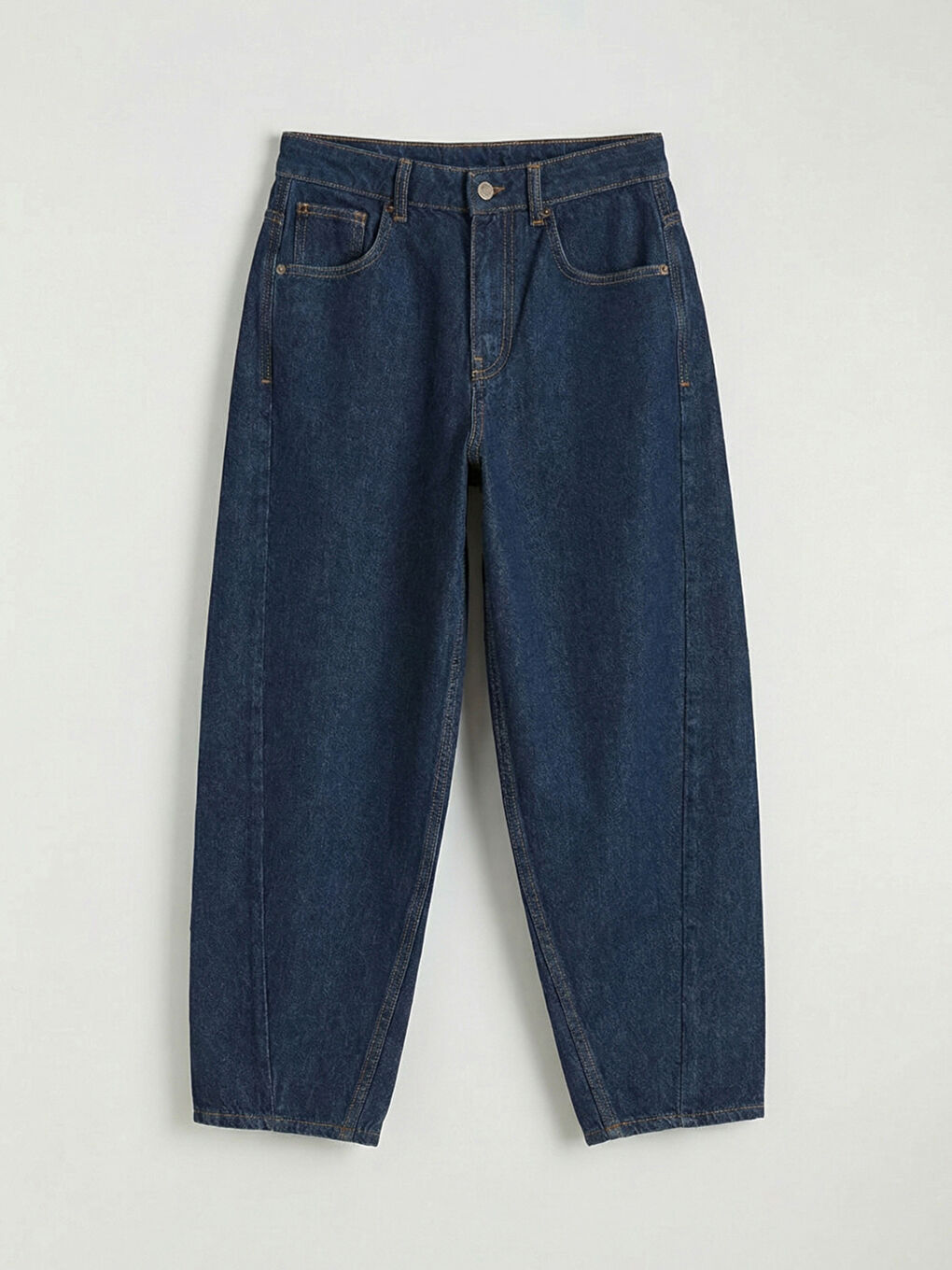 İndigo Barrel Fit Kadın Jean Pantolon-4