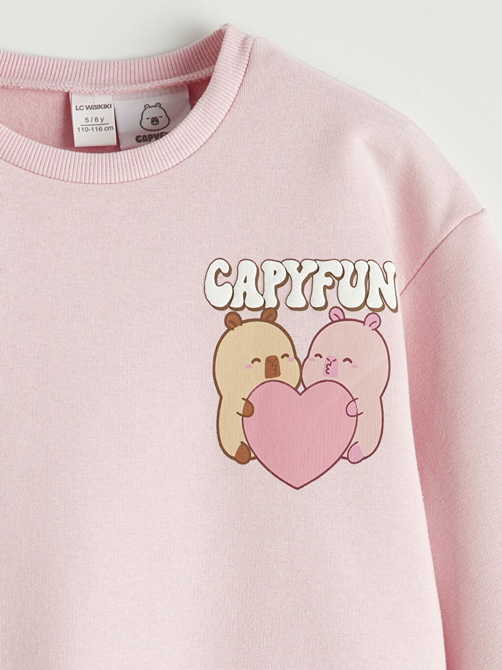 Pembe Capyfun Baskılı Kız Bebek Sweatshirt-2