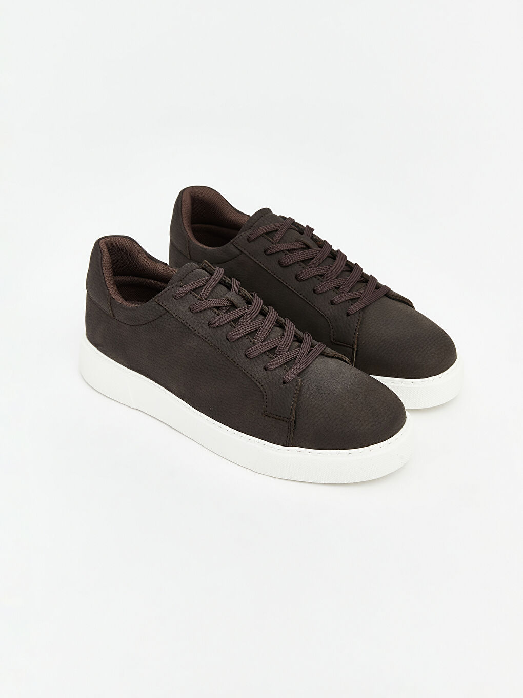 Kahverengi Deri Görünümlü Erkek Spor Ayakkabı