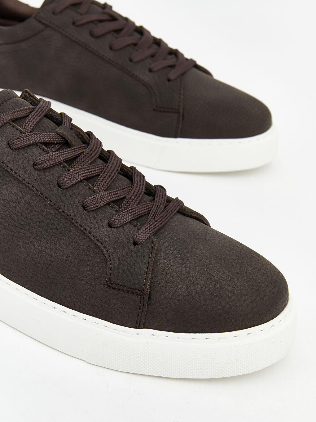 Kahverengi Deri Görünümlü Erkek Spor Ayakkabı-2