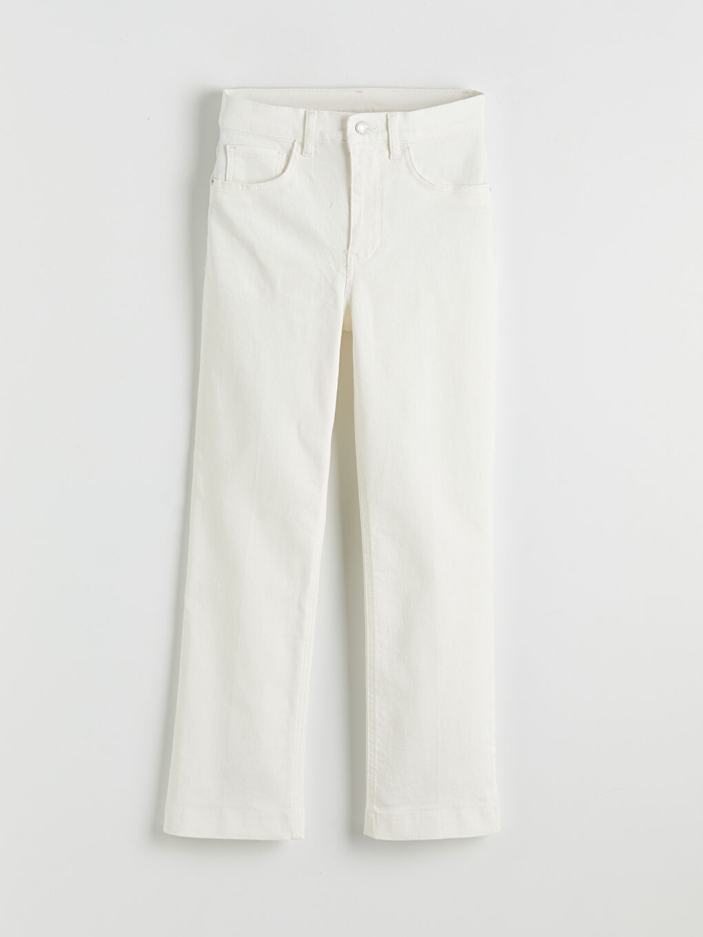 Beyaz Slim Fit Kadın Jean Pantolon