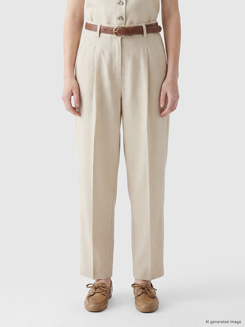 Woman Beige Trousers-1