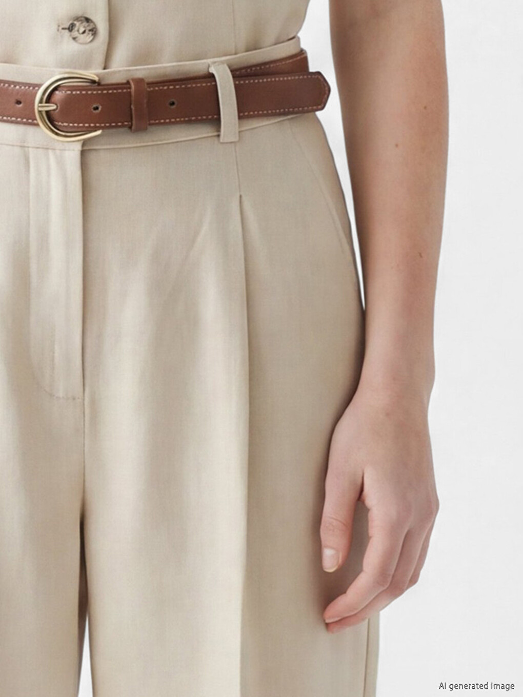 Woman Beige Trousers-2