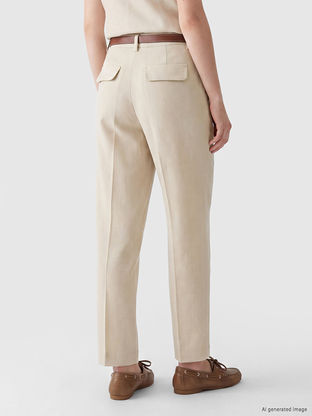 Woman Beige Trousers-3