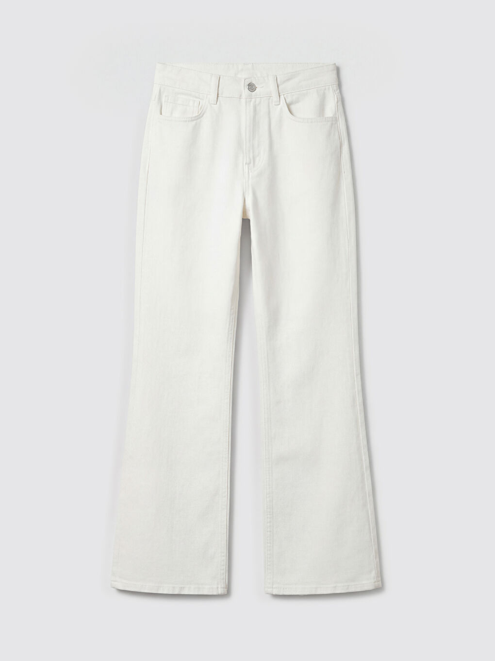 Beyaz Flare Kadın Jean Pantolon