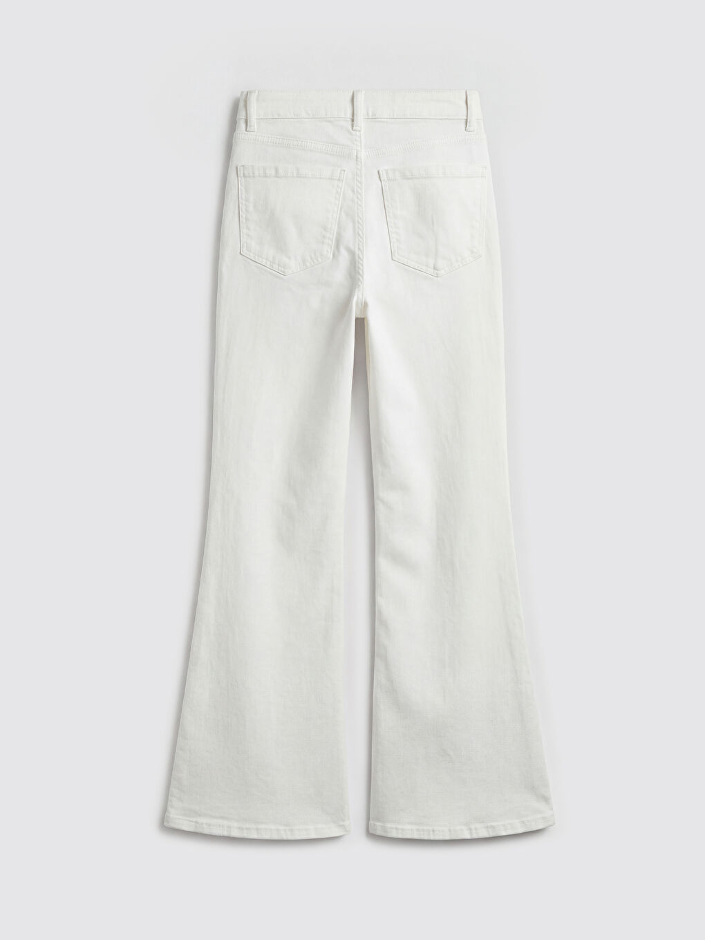 Beyaz Flare Kadın Jean Pantolon-1