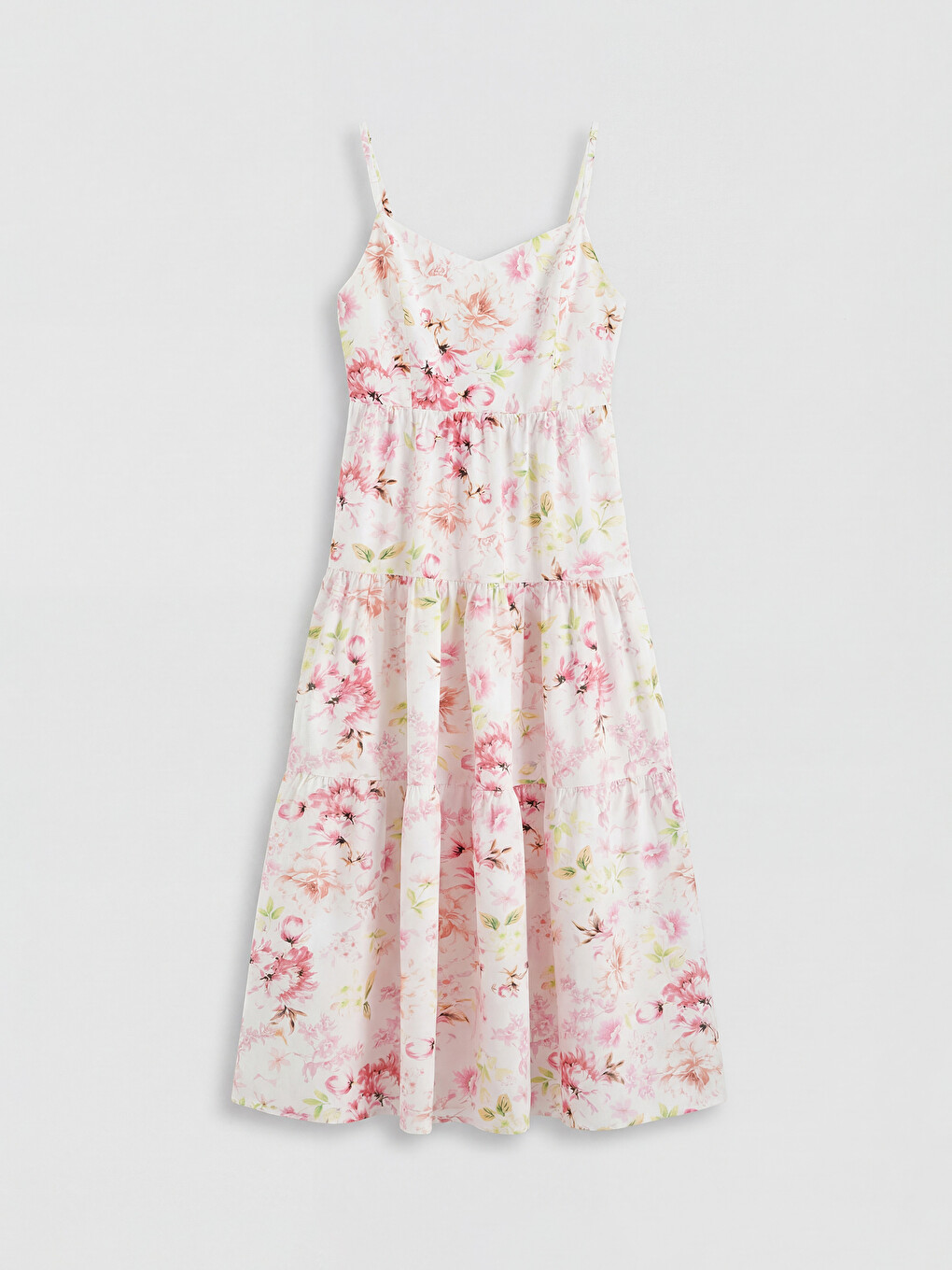 Robe En Popeline Superposée À Bretelles Fines À Motif Floral-4