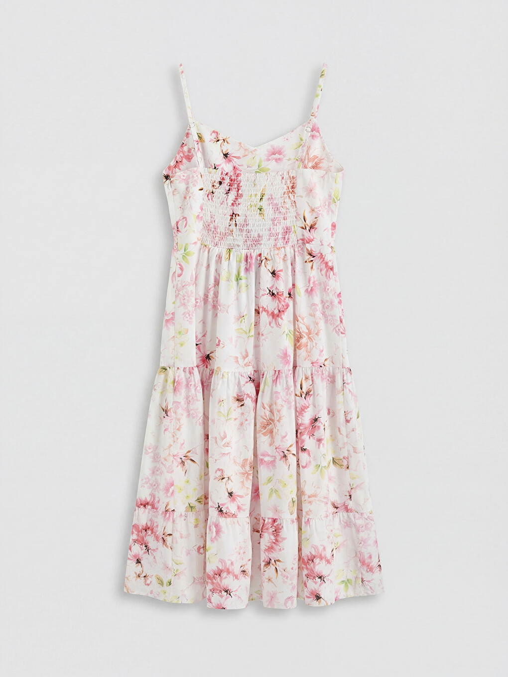 Robe En Popeline Superposée À Bretelles Fines À Motif Floral-5