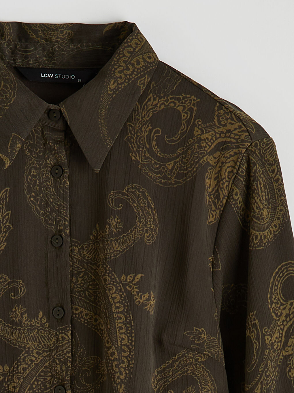 Karışık Desenli Pileli Şifon Gömlek Elbise-1