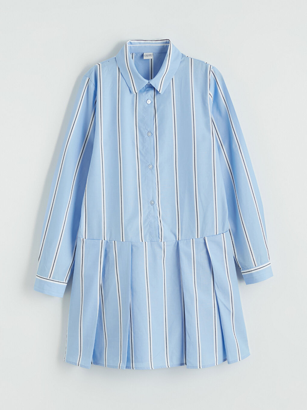 Mavi Bisiklet Yaka Çizgili Kız Çocuk Elbise ve Atlet-5