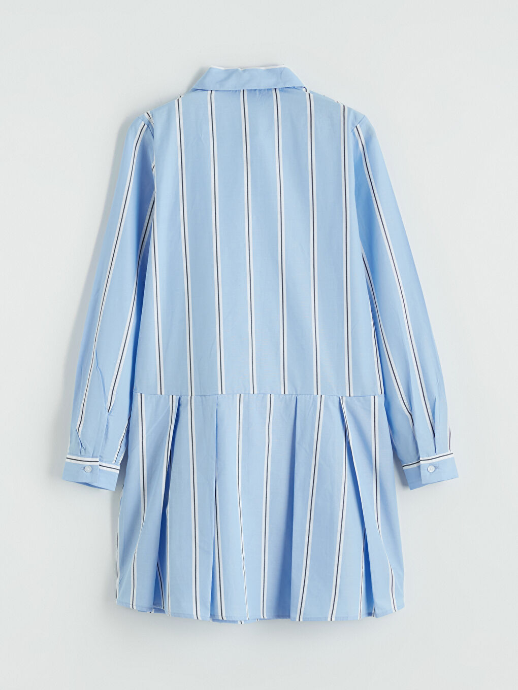 Mavi Bisiklet Yaka Çizgili Kız Çocuk Elbise ve Atlet-7