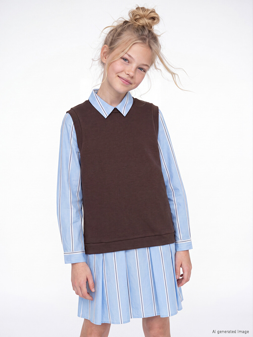 Girls' Dress And Sweater-1