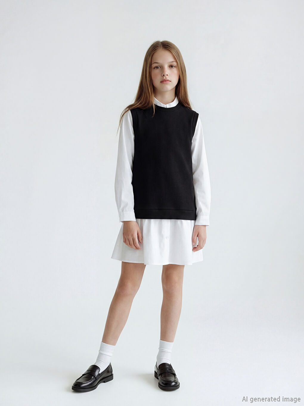 Beyaz Kız Çocuk Elbise ve Süveter