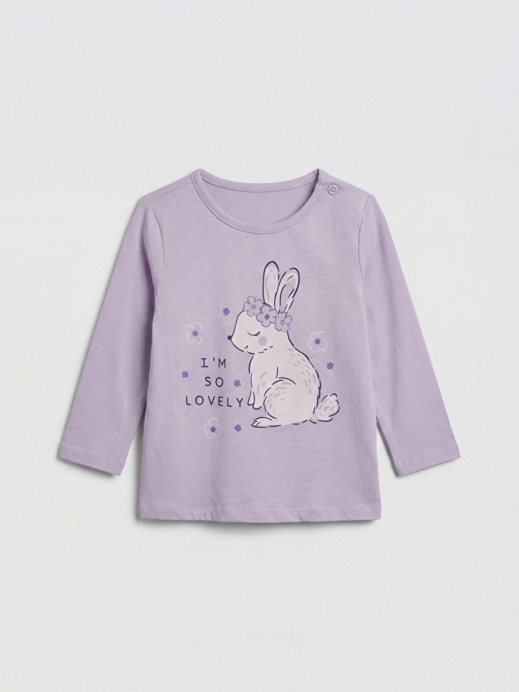 طقم بيجامة بناتي برقبة دائرية ومطبوعة.-1