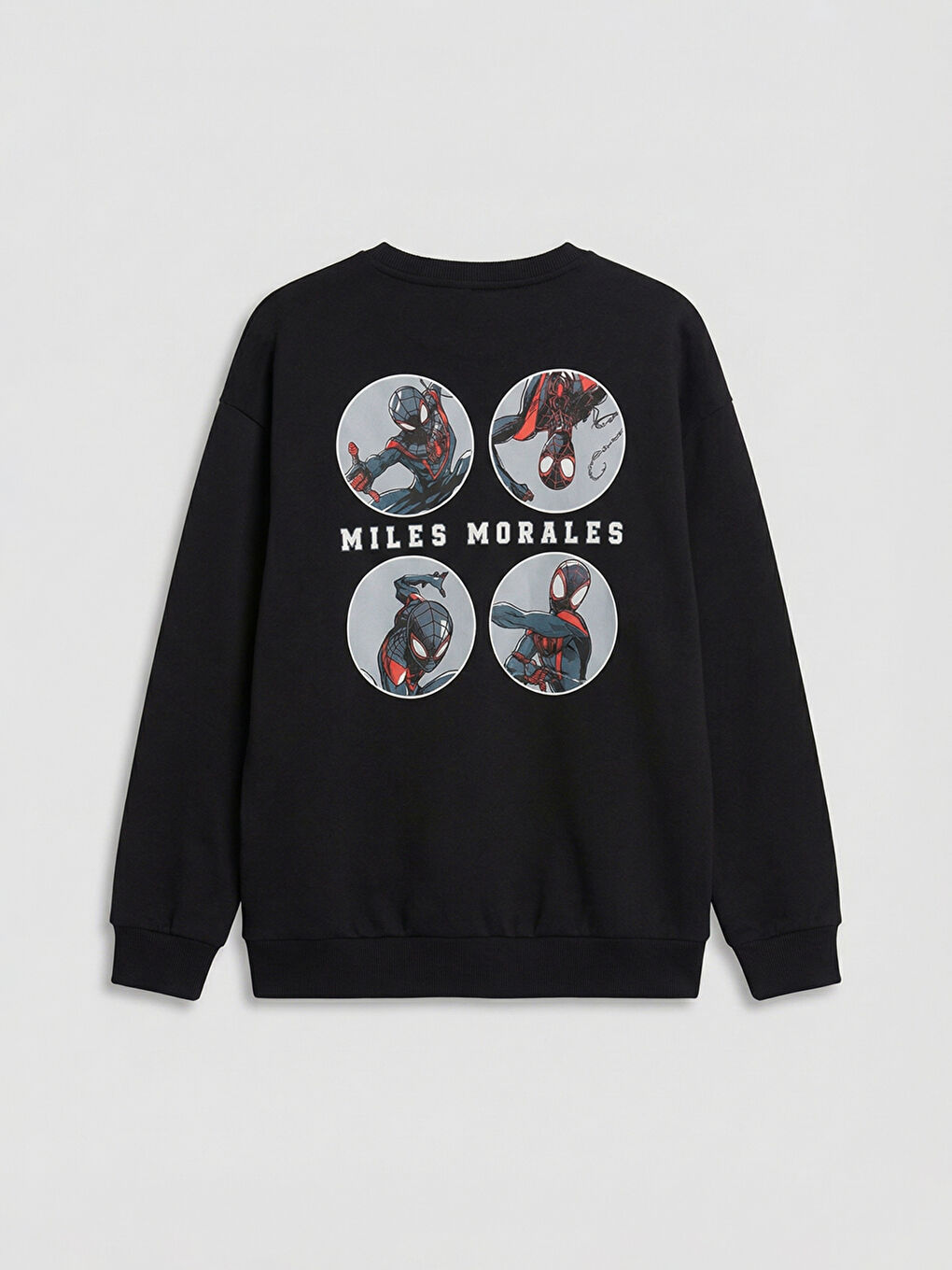 Siyah Bisiklet Yaka Spider-Man Baskılı Erkek Çocuk Sweatshirt-2