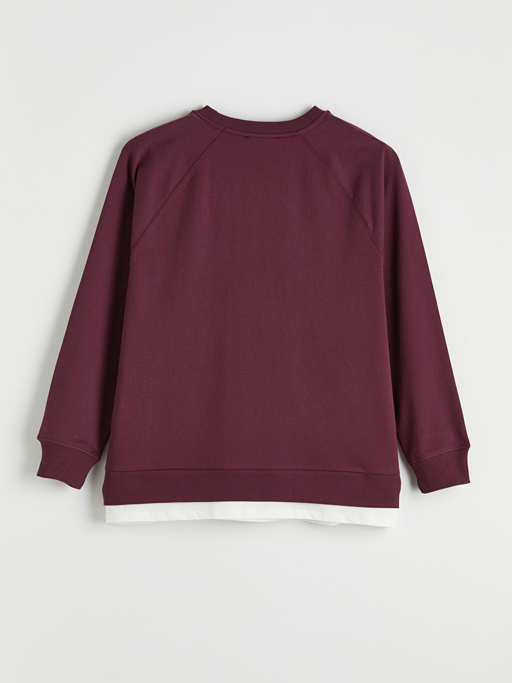 Mürdüm Bisiklet Yaka Baskılı Oversize Kadın Sweatshirt-1