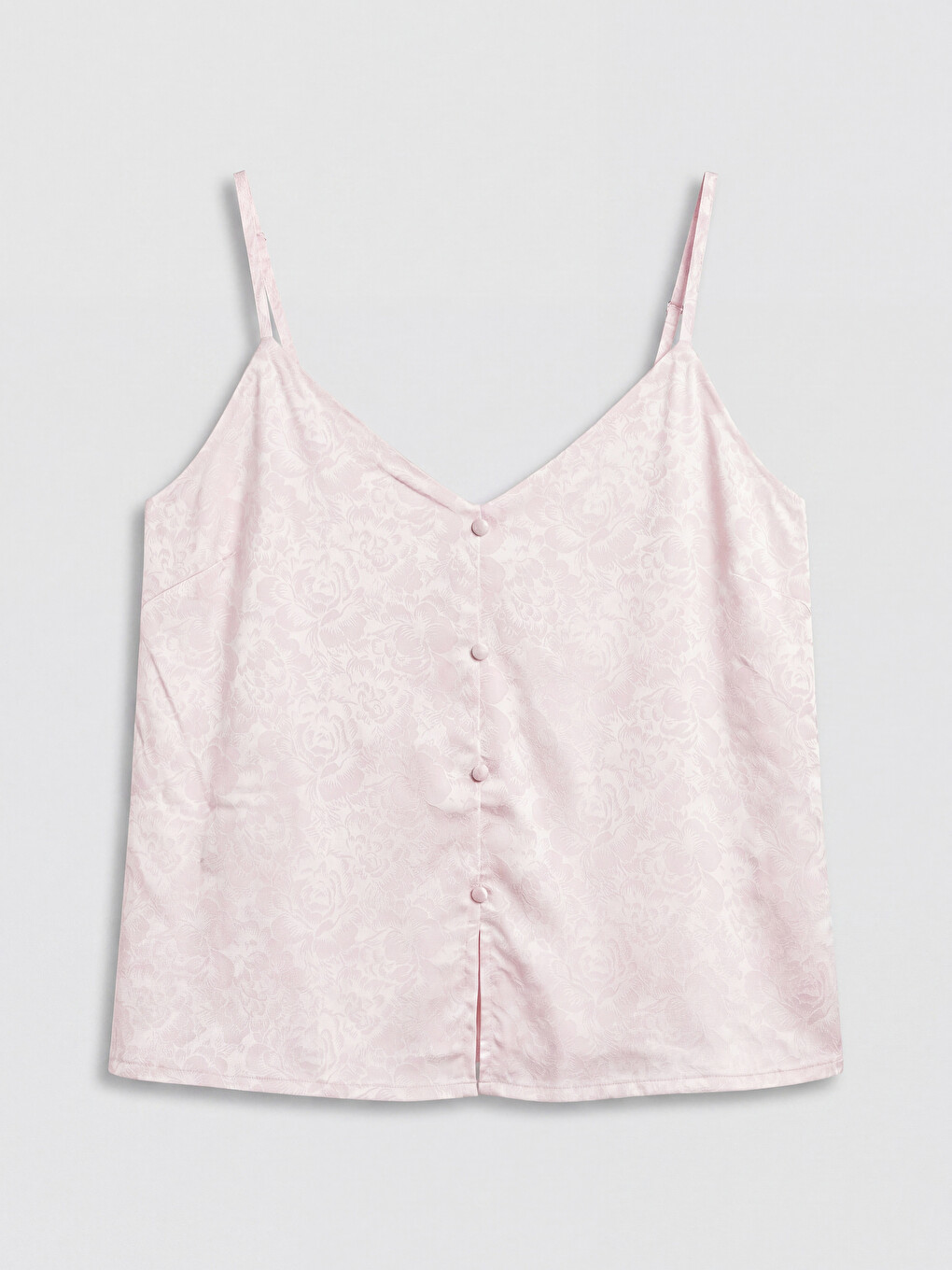 Pembe İp Askılı Saten Kadın Şortlu Pijama Takımı-5
