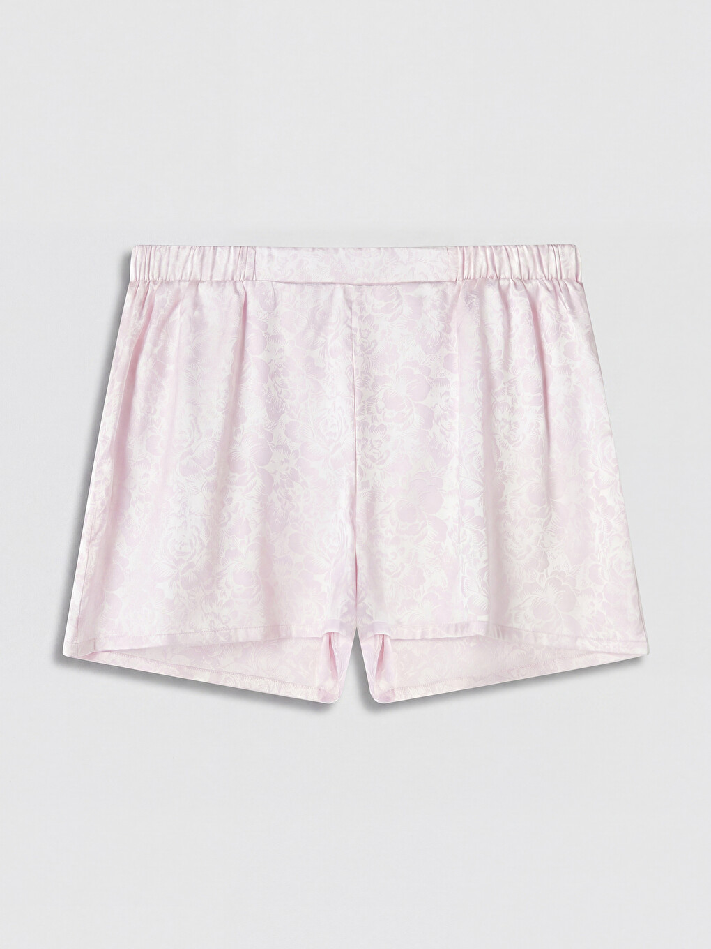 Pembe İp Askılı Saten Kadın Şortlu Pijama Takımı-7