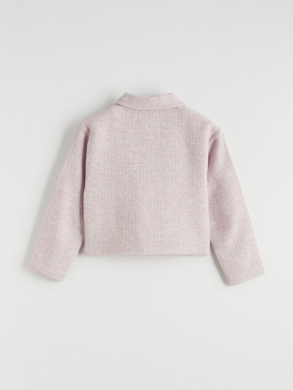 Pembe Kız Çocuk Simli Tüvit Ceket-3