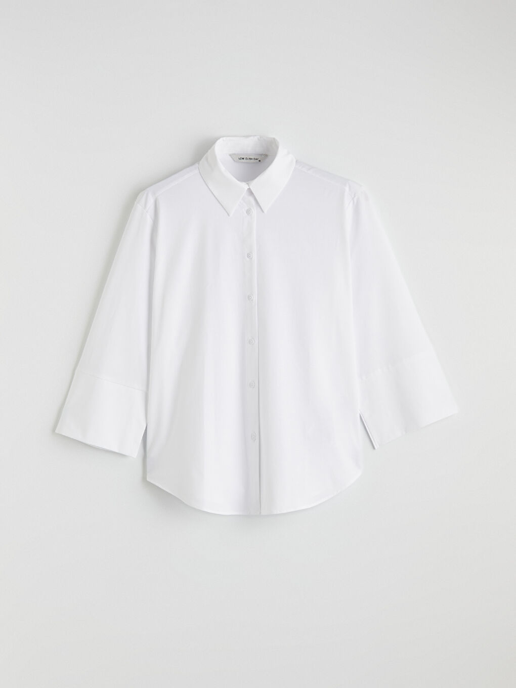 Beyaz Poplin Kadın Gömlek-4