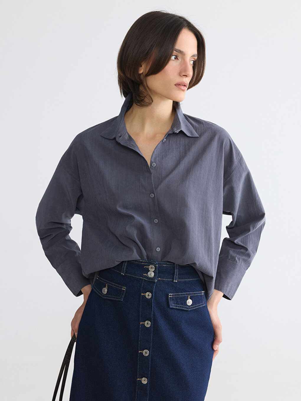 Loose Fit Textured Women's Shirt