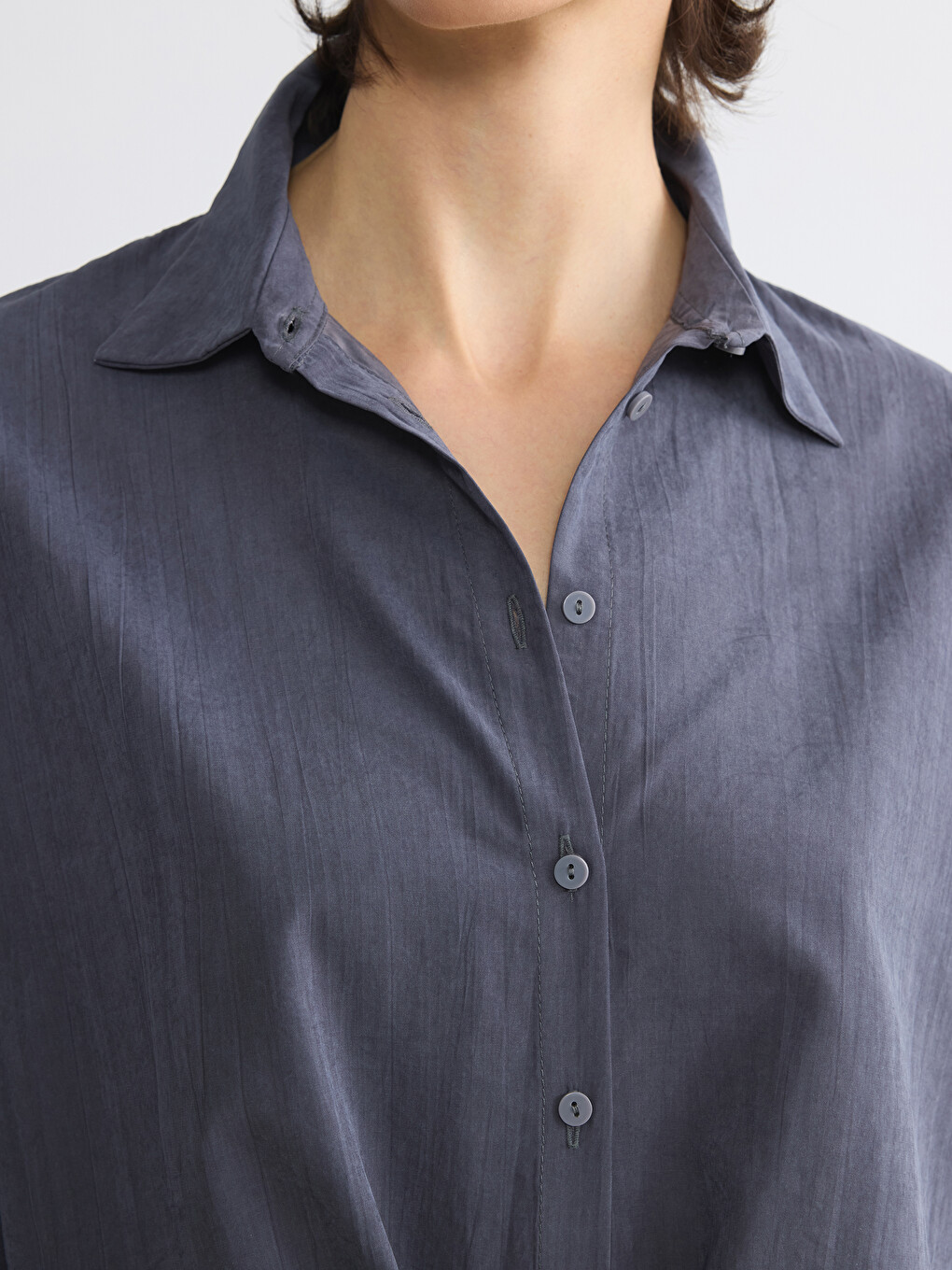 Loose Fit Textured Women's Shirt-2