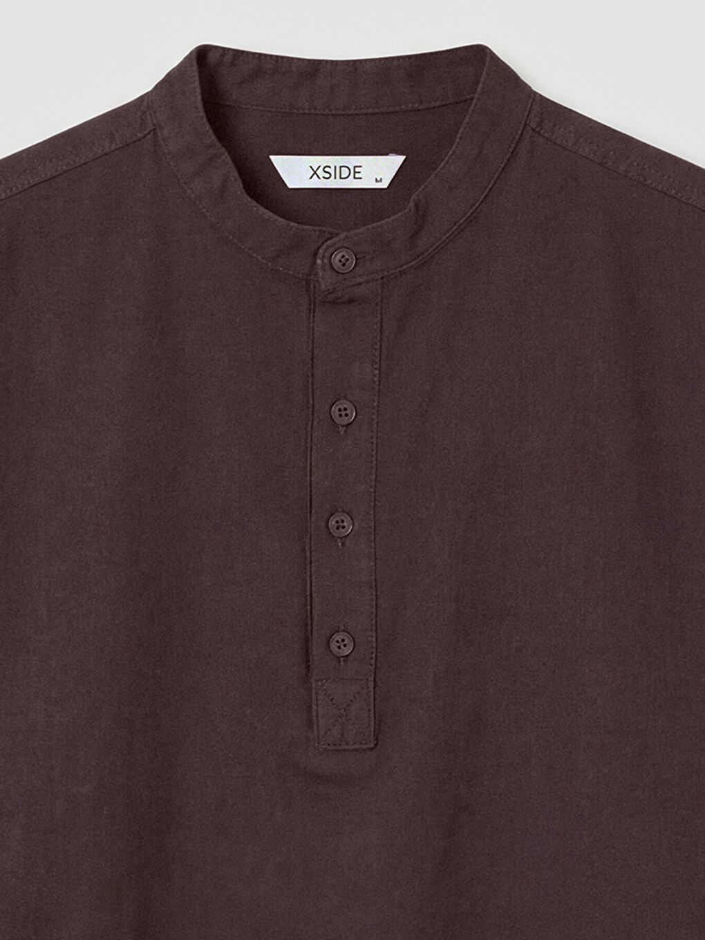 Bordo Regular Fit Keten Görünümlü Erkek Gömlek	-2