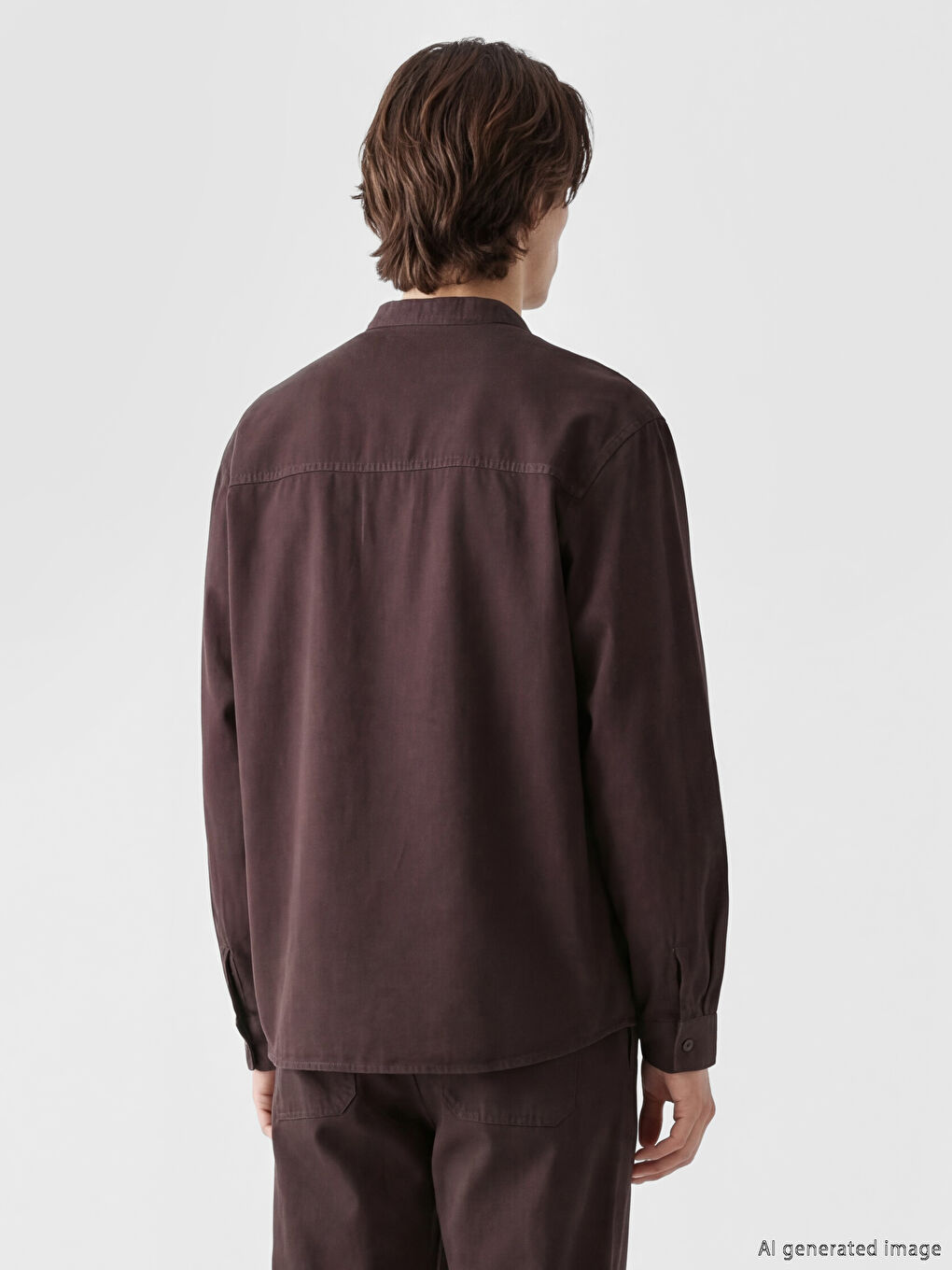 Bordo Regular Fit Keten Görünümlü Erkek Gömlek	-2