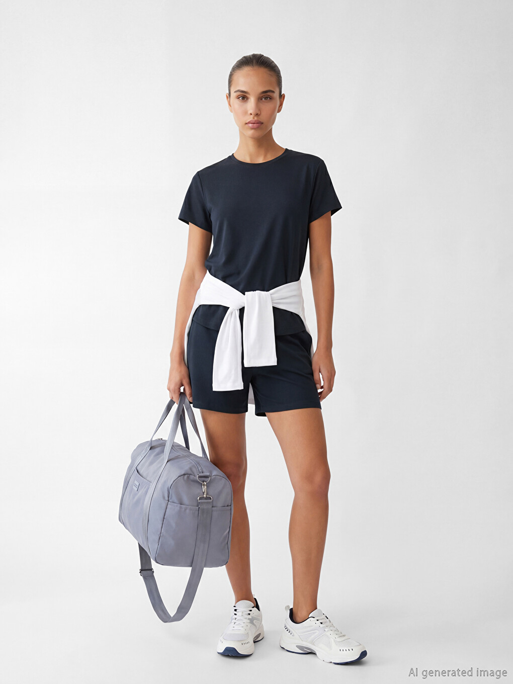 Femër Blu T-shirt sportiv-1