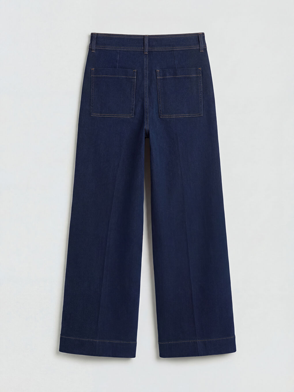 İndigo Yüksek Bel Wideleg Kadın Jean Pantolon-6