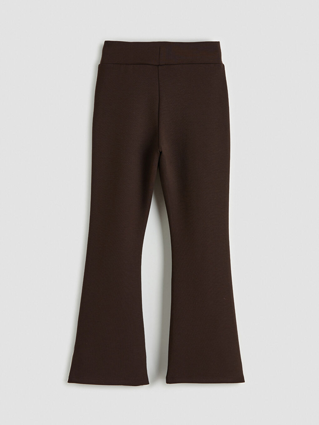 Kahverengi Şerit Detaylı Kız Çocuk İspanyol Paça Tayt-1