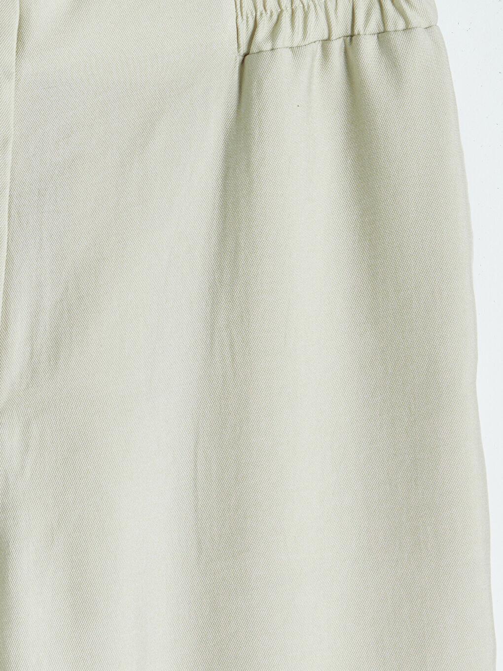 Bej Beli Lastikli Geniş Paça Kadın Pantolon-2