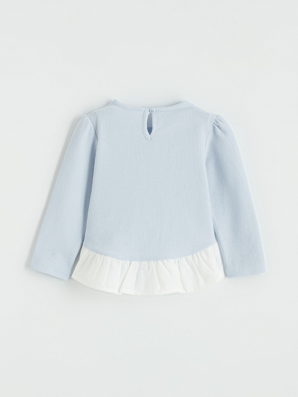 Mavi Fiyonk Detaylı Kız Çocuk Bluz-2