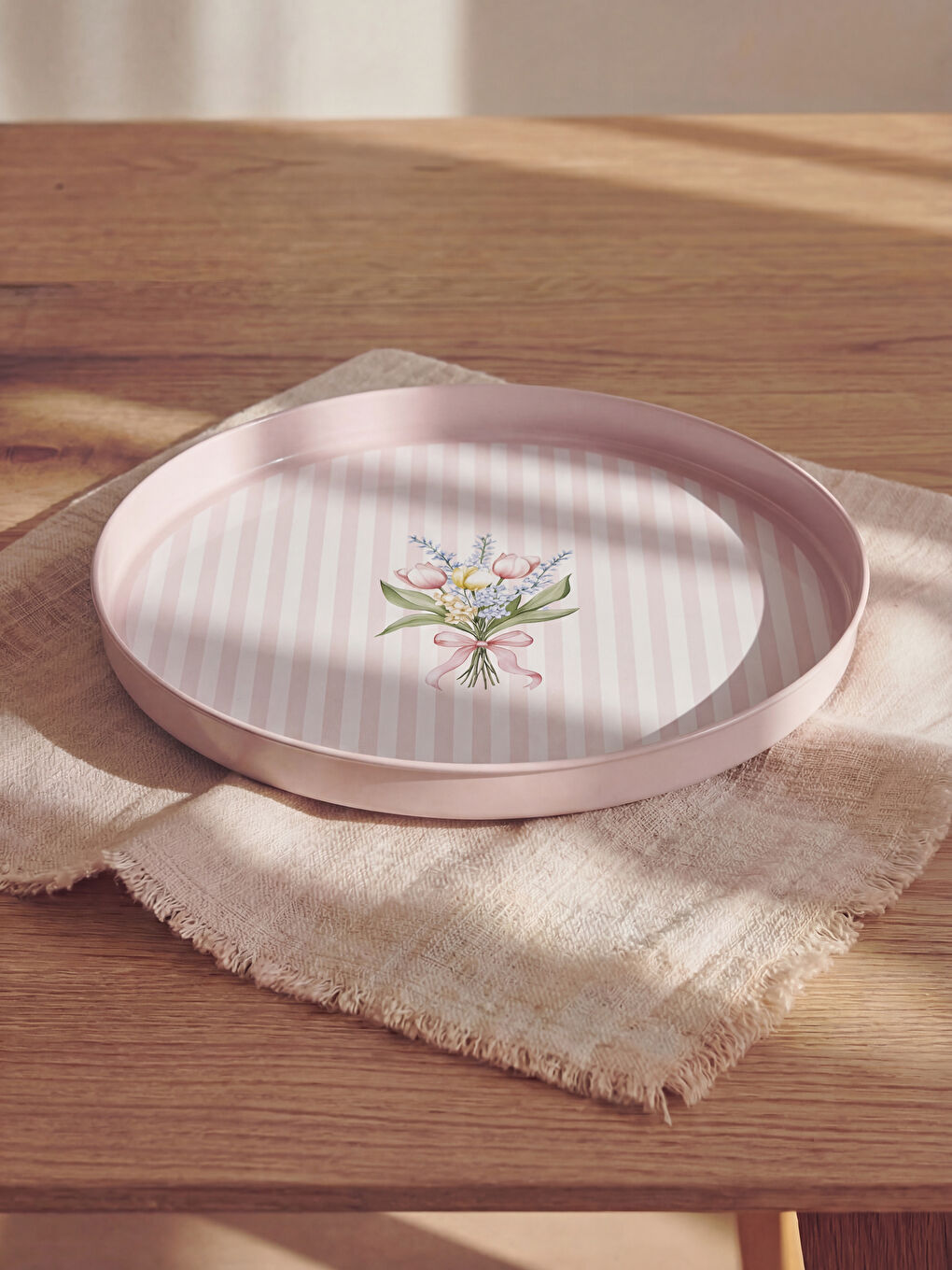 Karışık Baskılı Metal Tepsi 35 cm