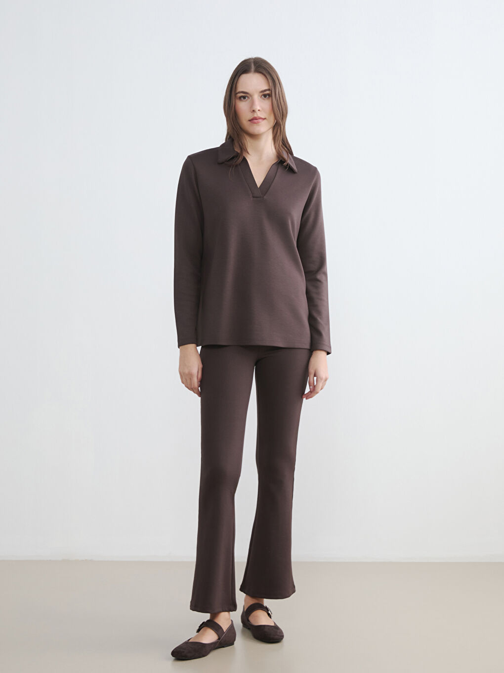 Polo Neck Women's Sweatshirt-1