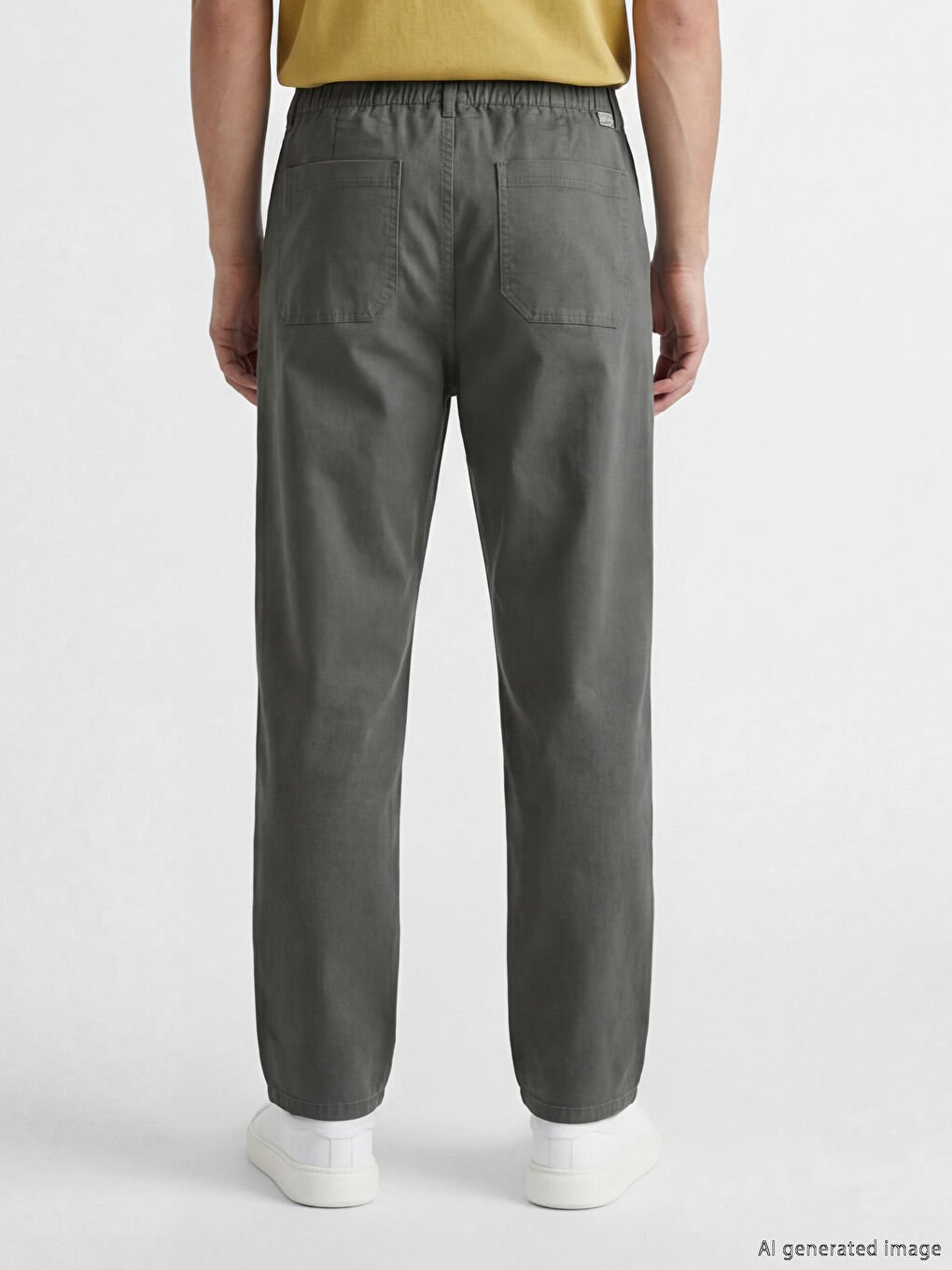 Gri Standart Kalıp Gabardin Pileli Erkek Pantolon-2