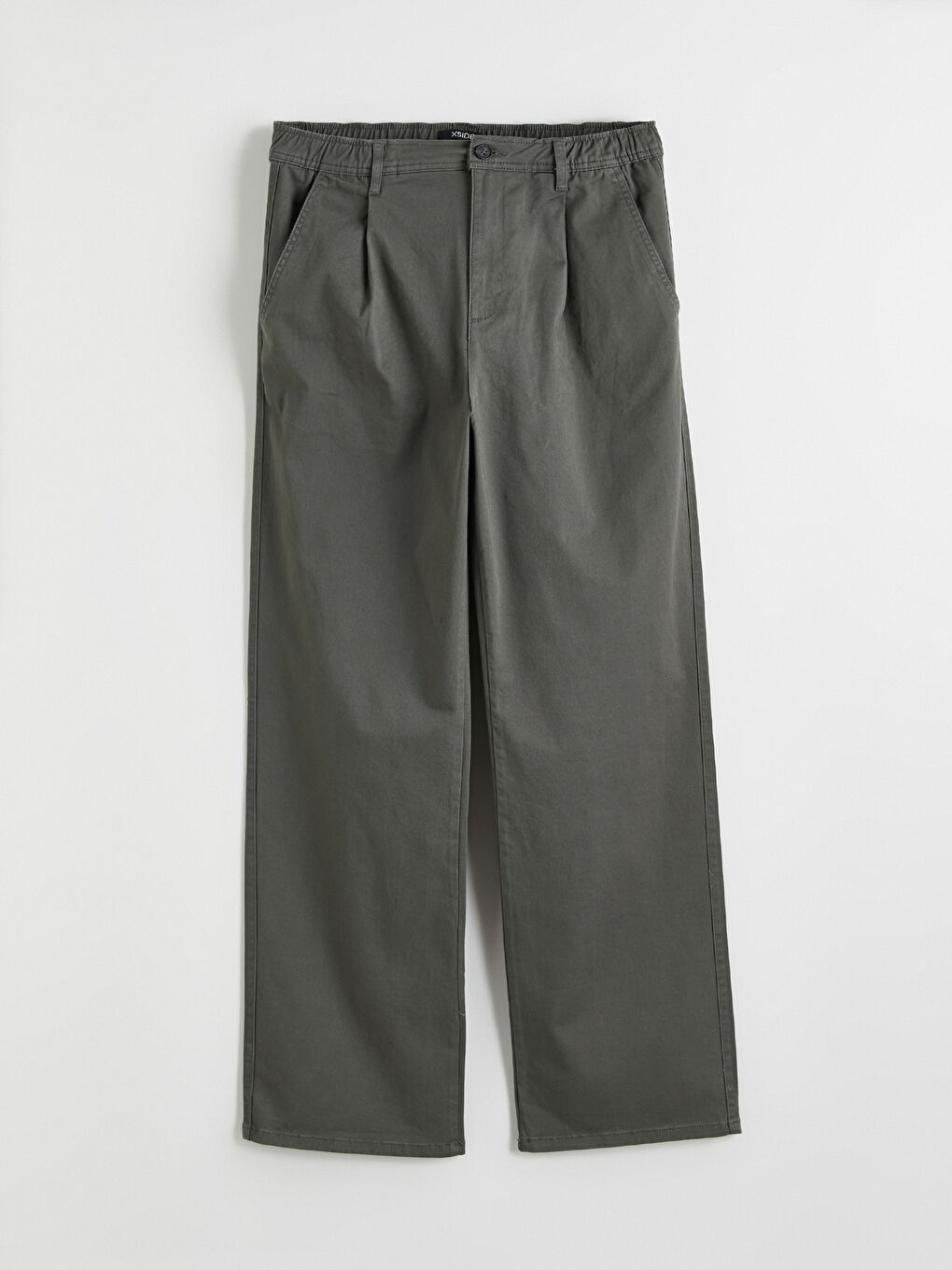 Gri Standart Kalıp Gabardin Pileli Erkek Pantolon