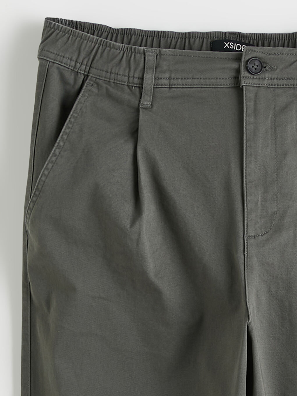 Gri Standart Kalıp Gabardin Pileli Erkek Pantolon-2