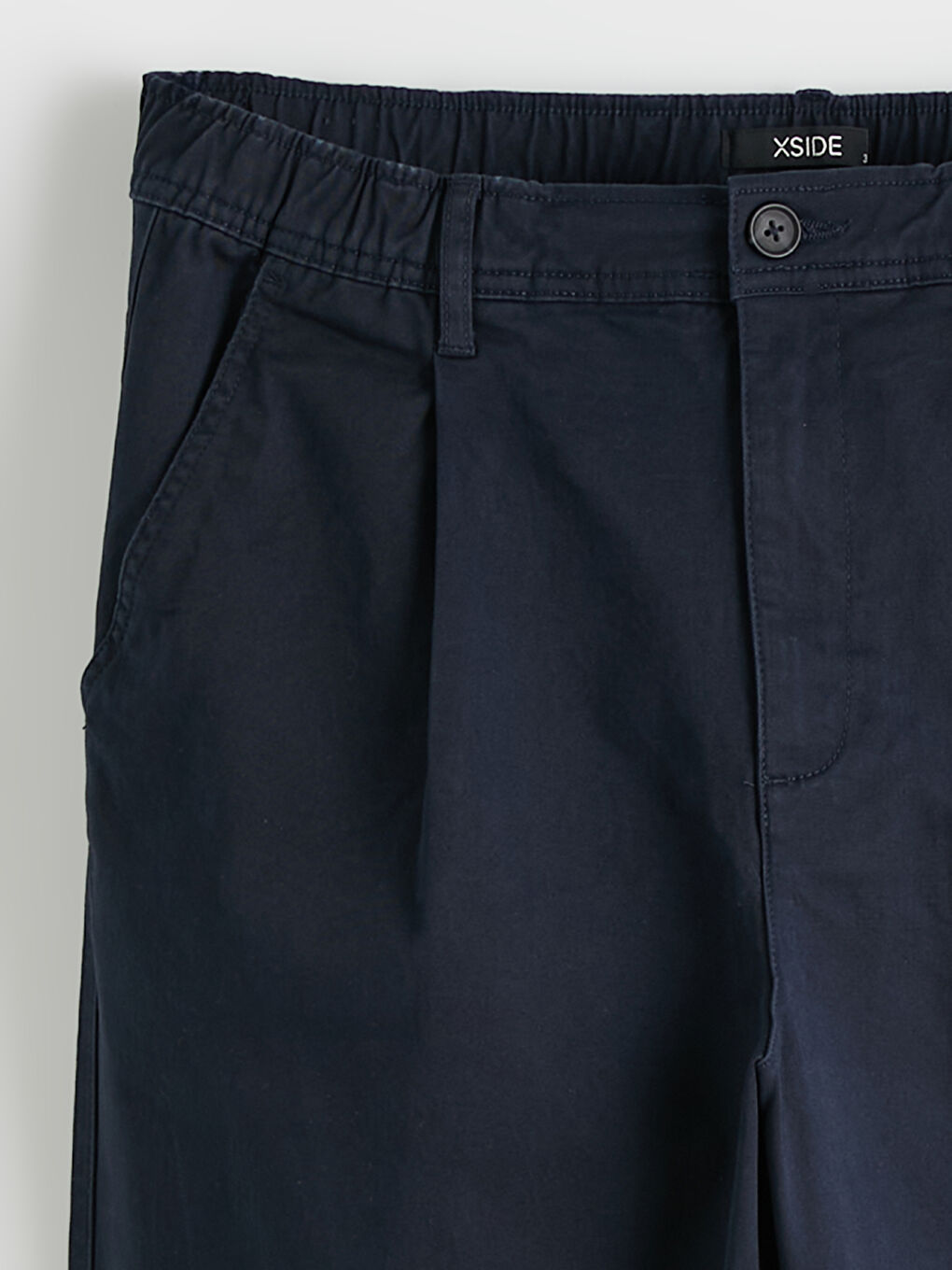 Lacivert Standart Kalıp Gabardin Pileli Erkek Pantolon-2