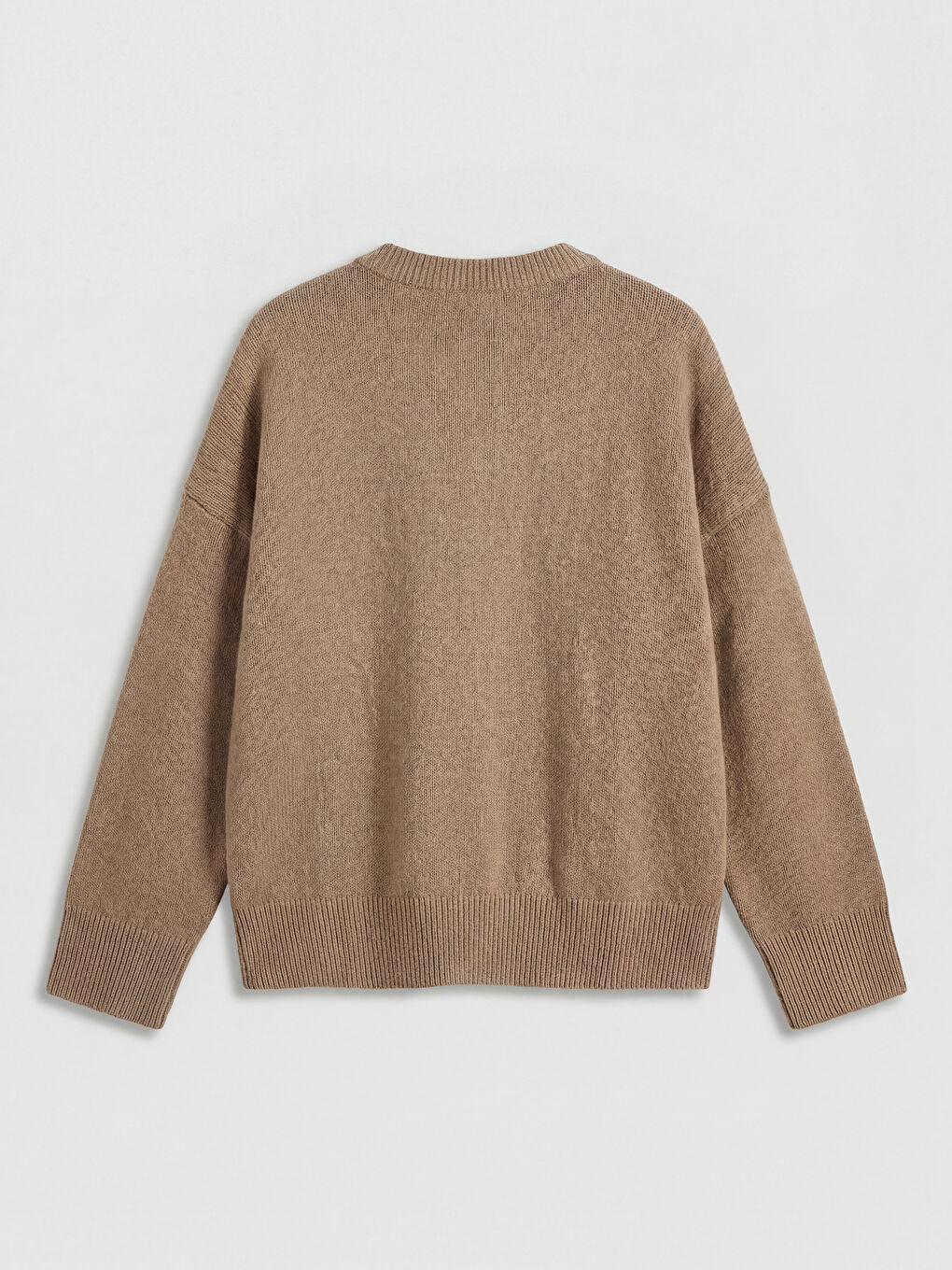 كنزة تريكو نسائية منقوشة بياقة دائرية-1