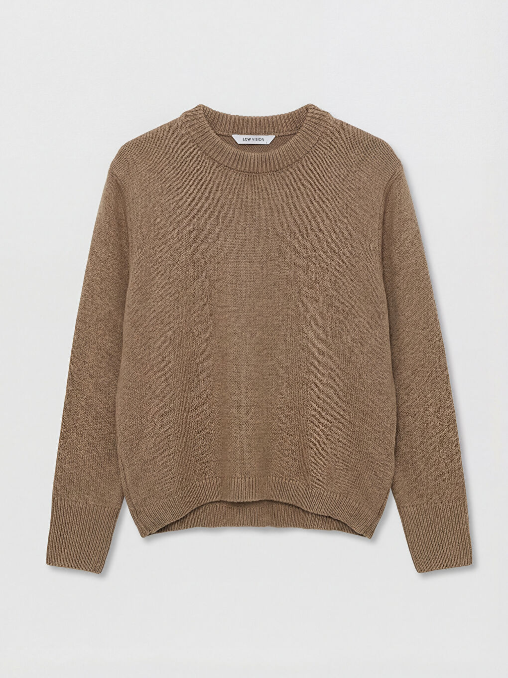 كنزة تريكو نسائية بياقة دائرية منسوجة بنمط ذاتي