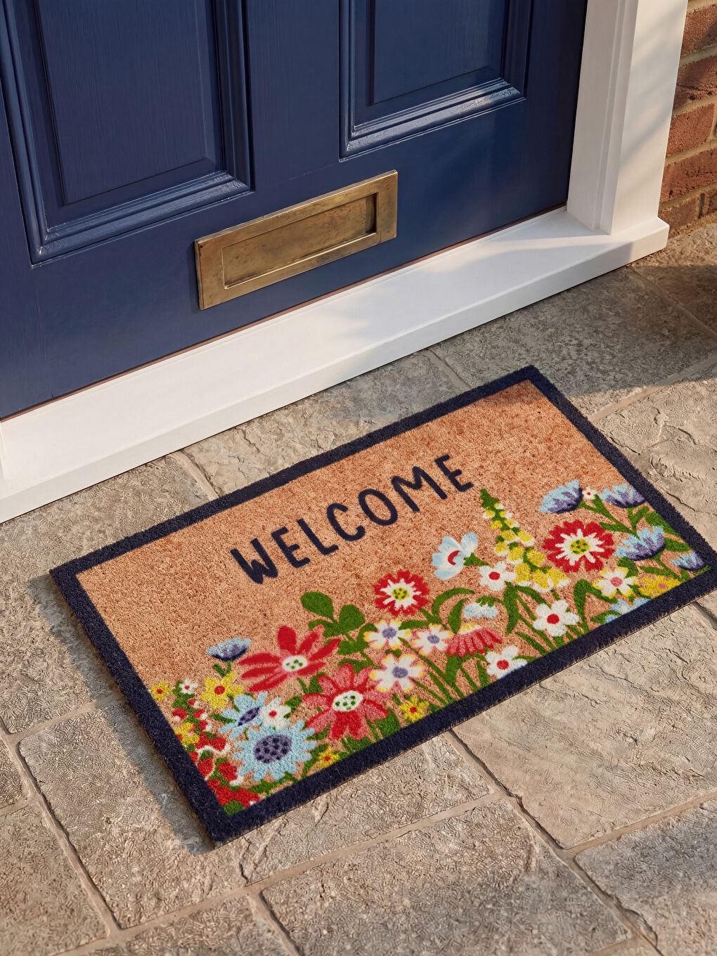 Floral Print Doormat 45x75 cm