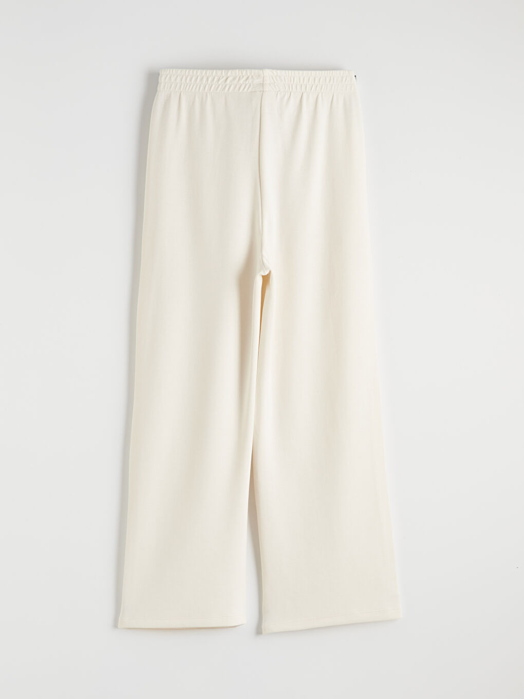 Ekru Geniş Paça Kız Çocuk Soft Touch Eşofman Altı-1