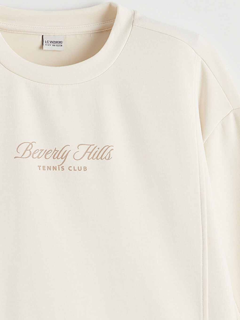 Ekru Baskılı Kız Çocuk Soft Touch Sweatshirt-2