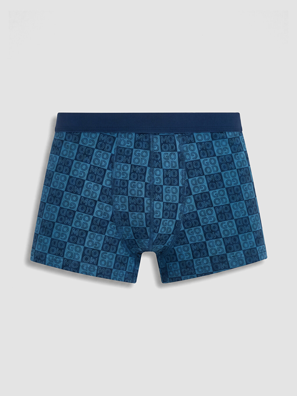 Mavi Pamuklu Esnek Erkek Boxer