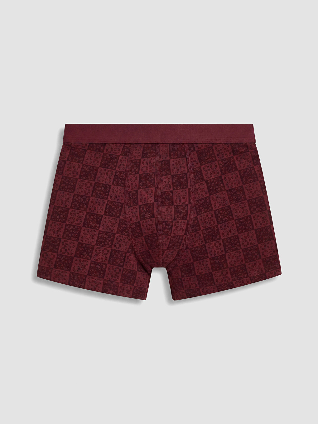 Bordo Pamuklu Esnek Erkek Boxer
