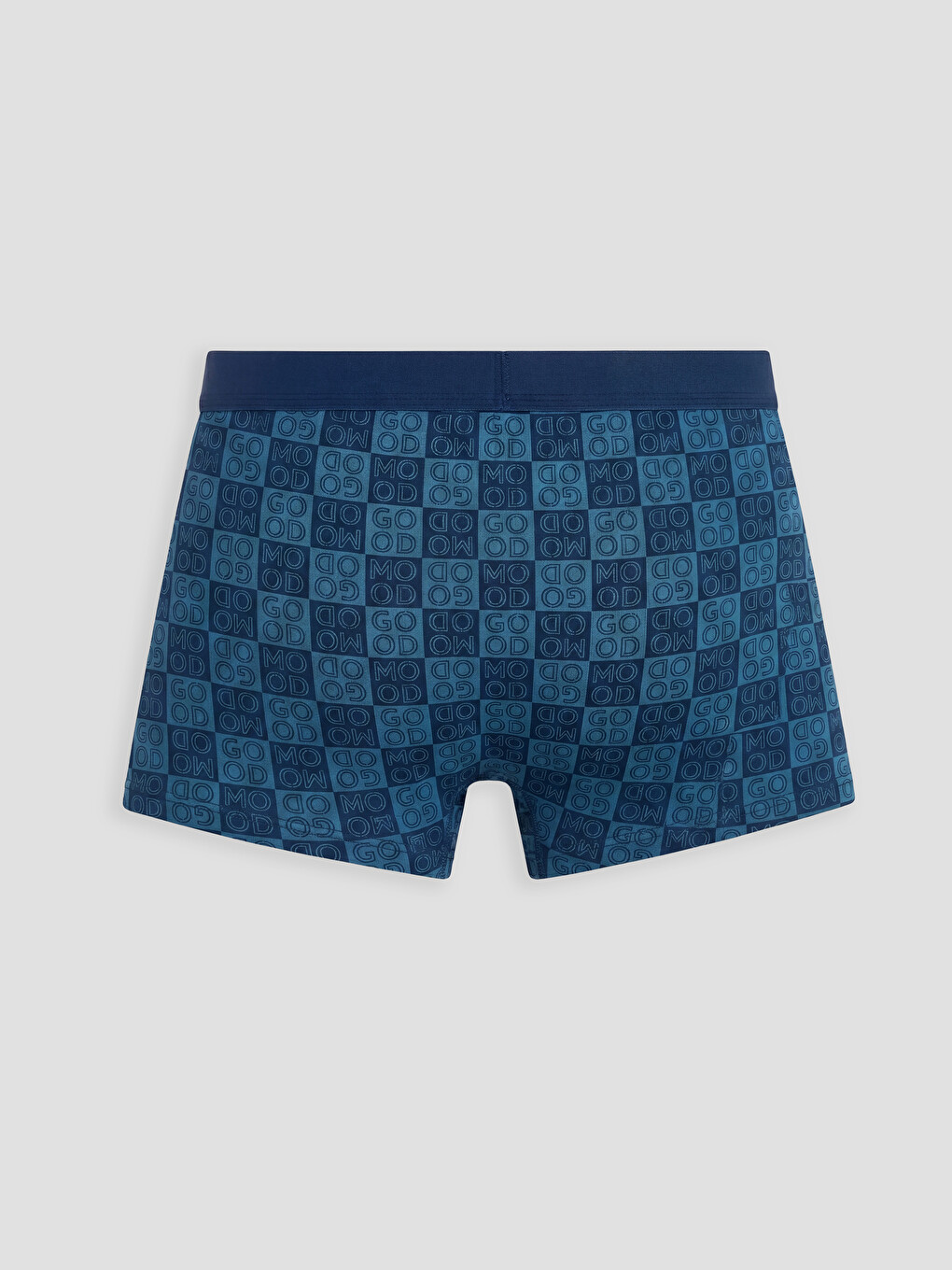 Mavi Pamuklu Esnek Erkek Boxer 3'lü-4