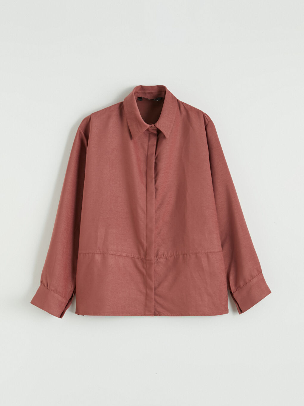 Mürdüm Saten Kadın Gömlek-4