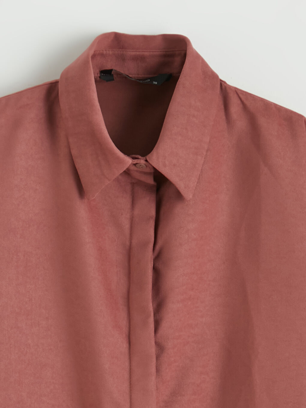 Mürdüm Saten Kadın Gömlek-5